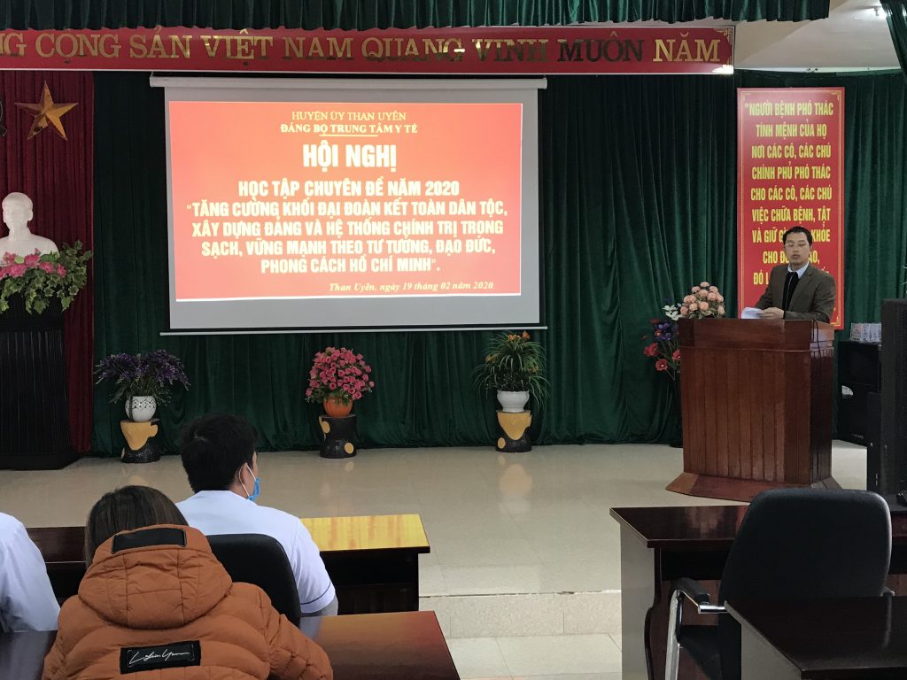ĐẢNG BỘ TRUNG TÂM Y TẾ THAN UYÊN TỔ CHỨC HỘI NGHỊ  HỌC TẬP CHUYÊN ĐỀ “HỌC TẬP VÀ LÀM THEO TƯ TƯỞNG,  ĐẠO ĐỨC, PHONG CÁCH HỒ CHÍ MINH” NĂM 2020
