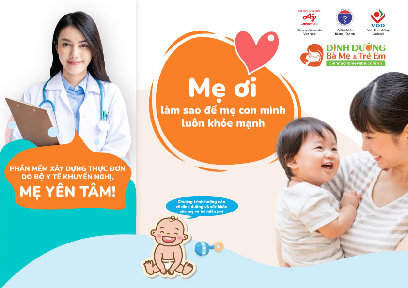 Tài liệu truyền thông “Phần mềm xây dựng thực đơn cân bằng dinh dưỡng dành cho phụ nữ mang thai, bà mẹ cho con bú và trẻ em từ 7 tháng đến 60 tháng tuổi