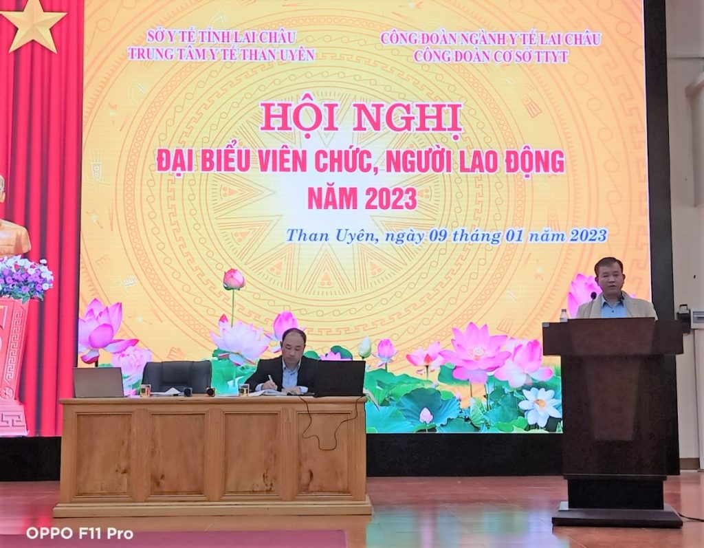 HỘI NGHỊ ĐẠI BIỂU VIÊN CHỨC, NGƯỜI LAO ĐỘNG TRUNG TÂM Y TẾ THAN UYÊN NĂM 2023