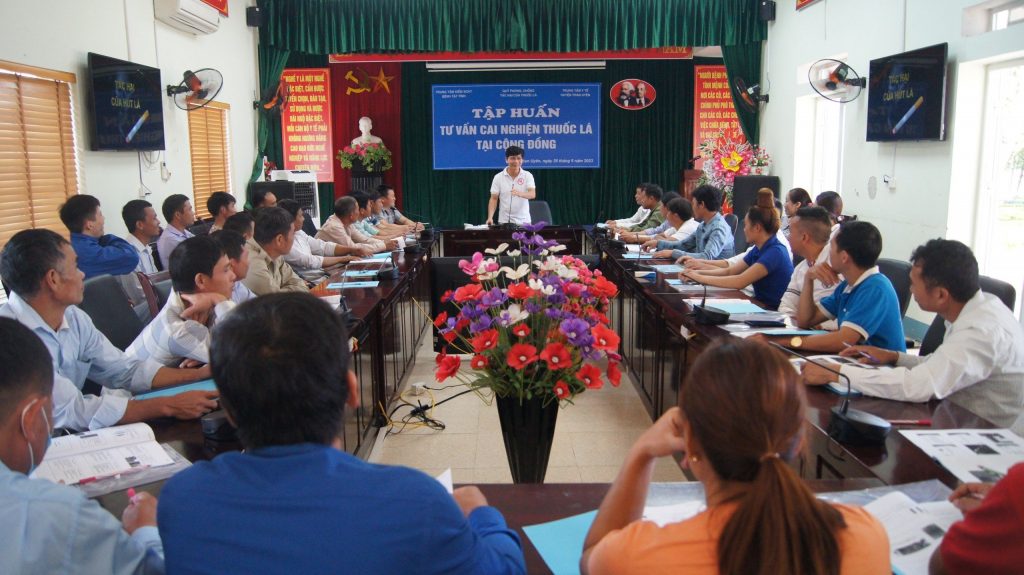 TẬP HUẤN LUẬT PHÒNG, CHỐNG TÁC HẠI CỦA THUỐC LÁ NĂM 2023 TẠI TRUNG TÂM Y TẾ