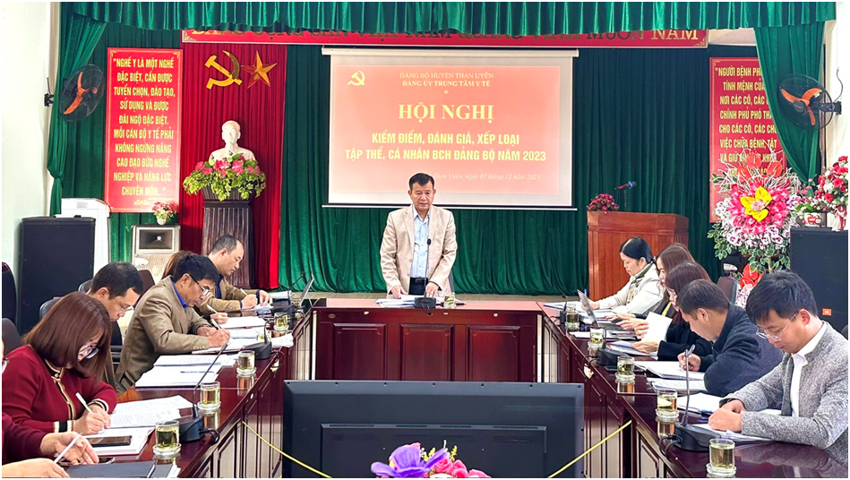 ĐẢNG BỘ TRUNG TÂM Y TẾ TỔ CHỨC HỘI NGHỊ KIỂM ĐIỂM, ĐÁNH GIÁ, XẾP LOẠI TẬP THỂ, CÁ NHÂN BAN CHẤP HÀNH NĂM 2023