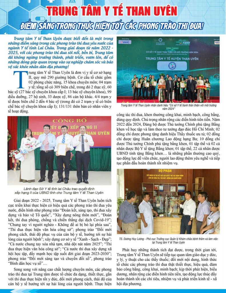 TRUNG TÂM Y TẾ THAN UYÊN ĐẨY MẠNH CÁC PHONG TRÀO THI ĐUA